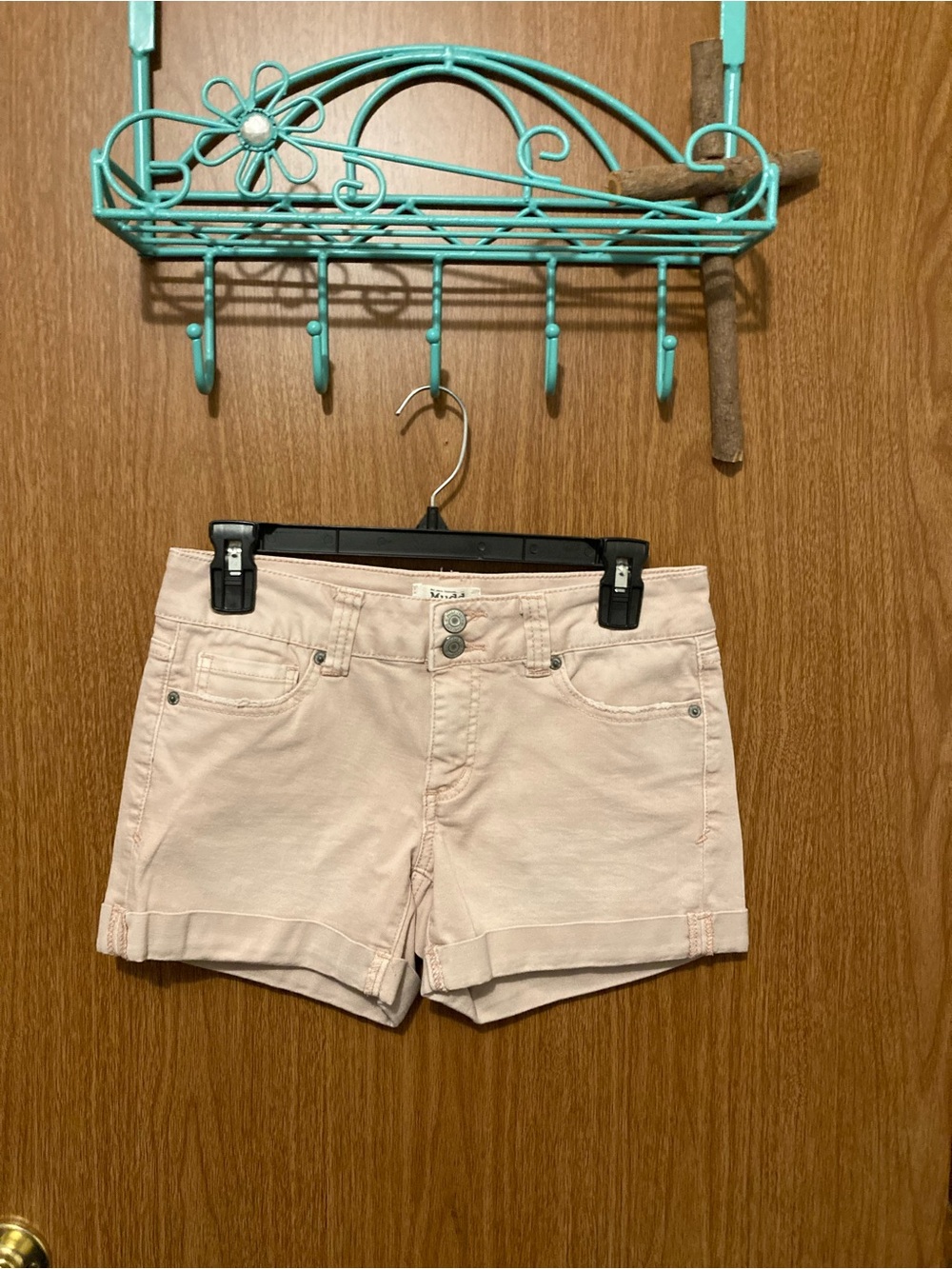 Mudd Light Pink Juniors Denim Shorts